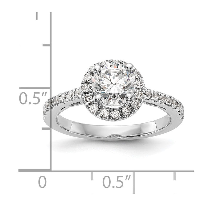 Exclusive 14K White Gold Halo Engagement Ring for 1 Carat Center, Stylish Design-8