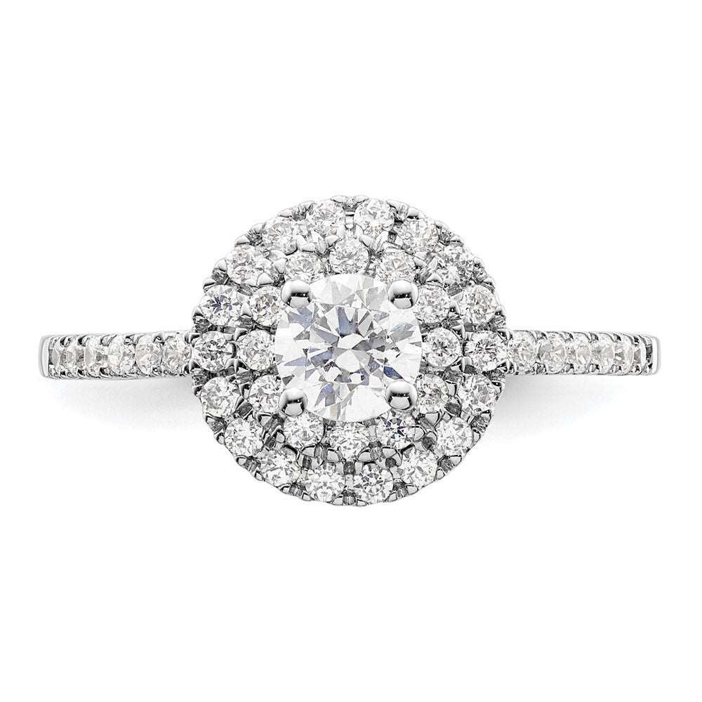 Buy Exclusive 14K White Gold Double Halo Engagement Ring - 1/4 Carat Center