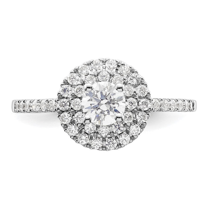 Buy Exclusive 14K White Gold Double Halo Engagement Ring - 1/4 Carat Center-4