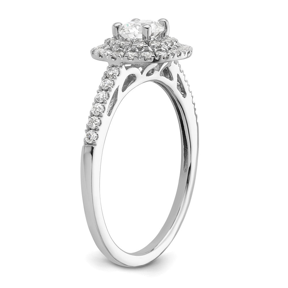 Buy Exclusive 14K White Gold Double Halo Engagement Ring - 1/4 Carat Center