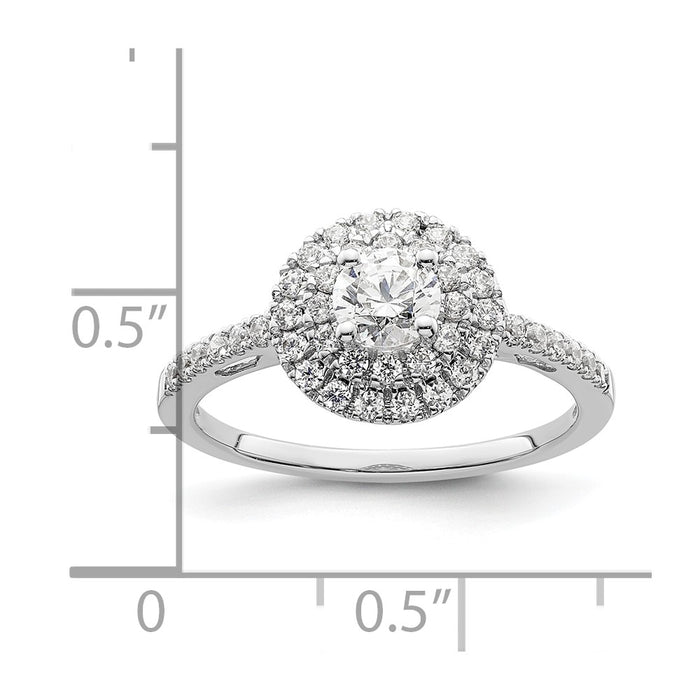 Buy Exclusive 14K White Gold Double Halo Engagement Ring - 1/4 Carat Center-8