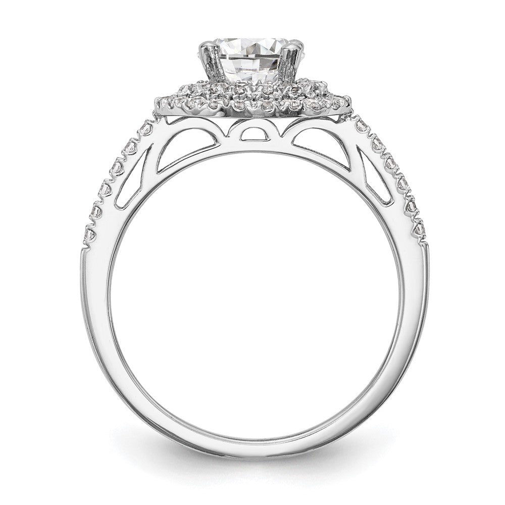 Exclusive 14K White Gold Double Halo Engagement Ring for 1 Carat Center, 1/2 ct Diamonds - Luxury Style!