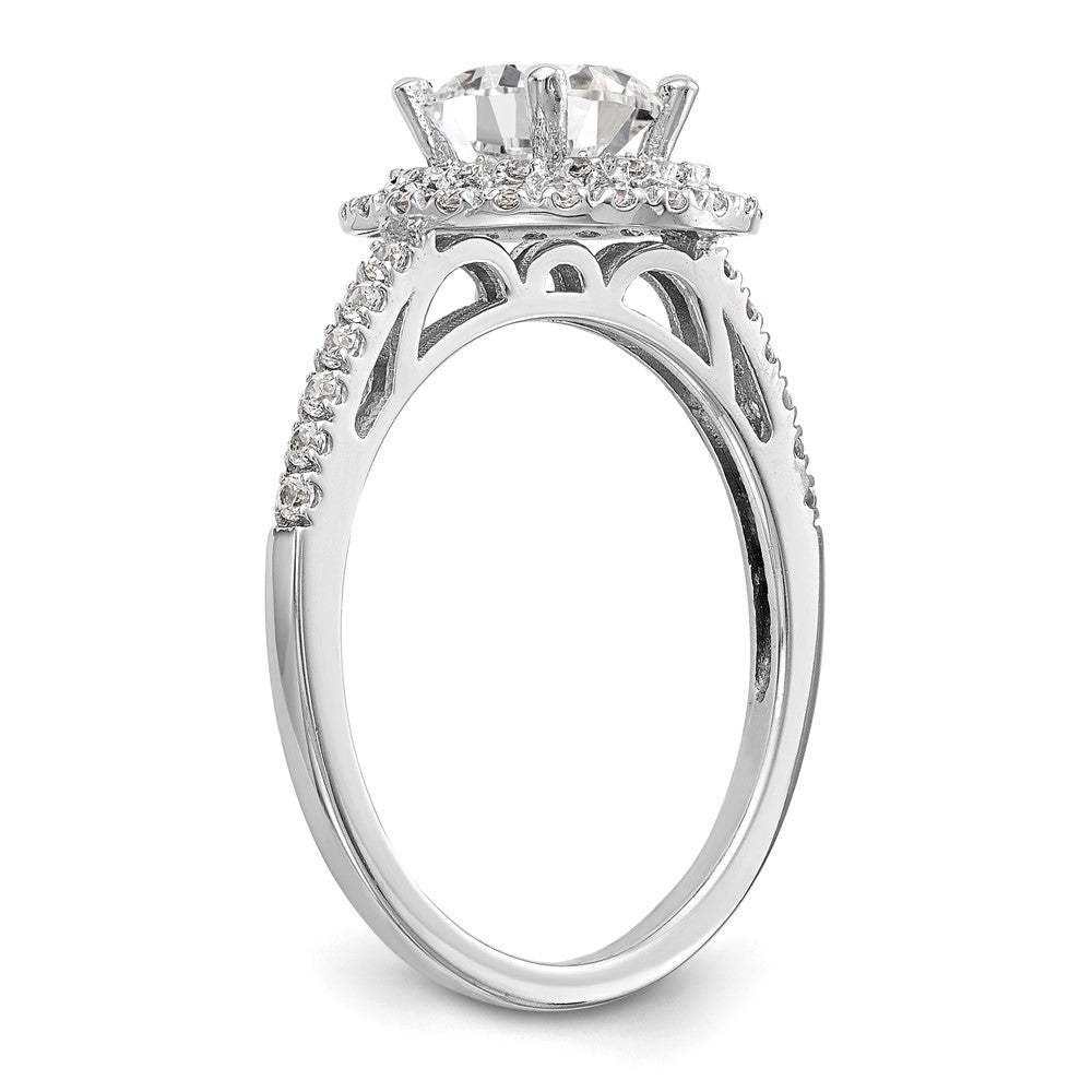 Exclusive 14K White Gold Double Halo Engagement Ring for 1 Carat Center, 1/2 ct Diamonds - Luxury Style!