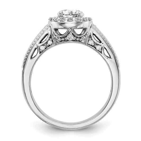 High-Quality 14K White Gold Semi-Mount Engagement Ring for 3/4 Carat Center - Stylish Value