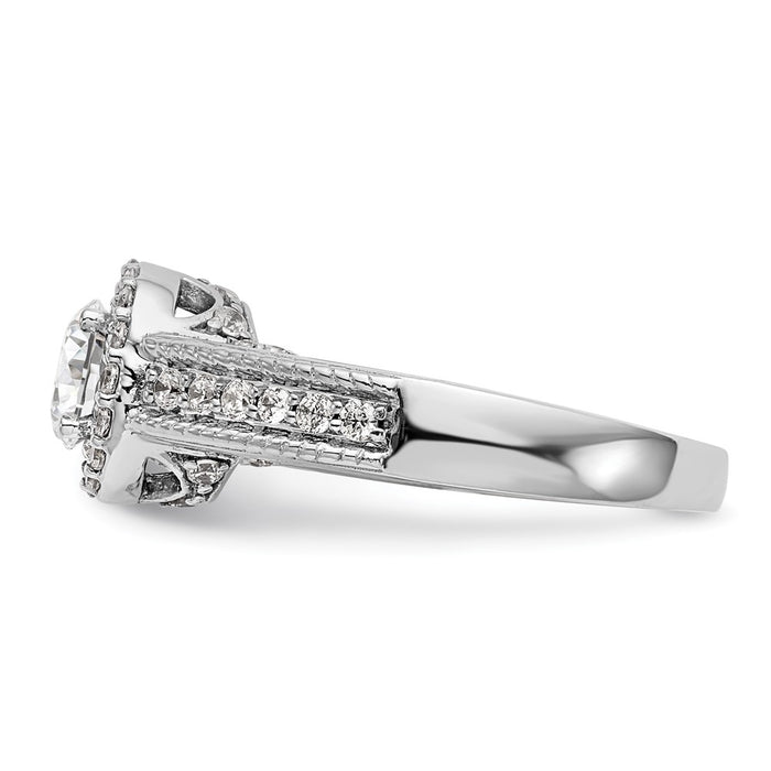 High-Quality 14K White Gold Semi-Mount Engagement Ring for 3/4 Carat Center - Stylish Value-3