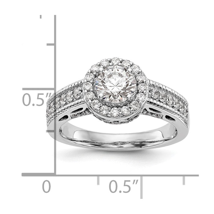 High-Quality 14K White Gold Semi-Mount Engagement Ring for 3/4 Carat Center - Stylish Value-8
