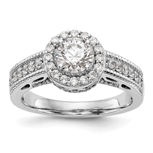 High-Quality 14K White Gold Semi-Mount Engagement Ring for 3/4 Carat Center - Stylish Value