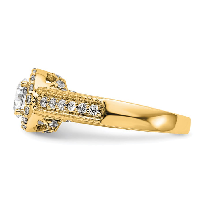 Exclusive 14K Gold Halo Semi-Mount Engagement Ring - 3/4 Carat Center, Stylish Value-3