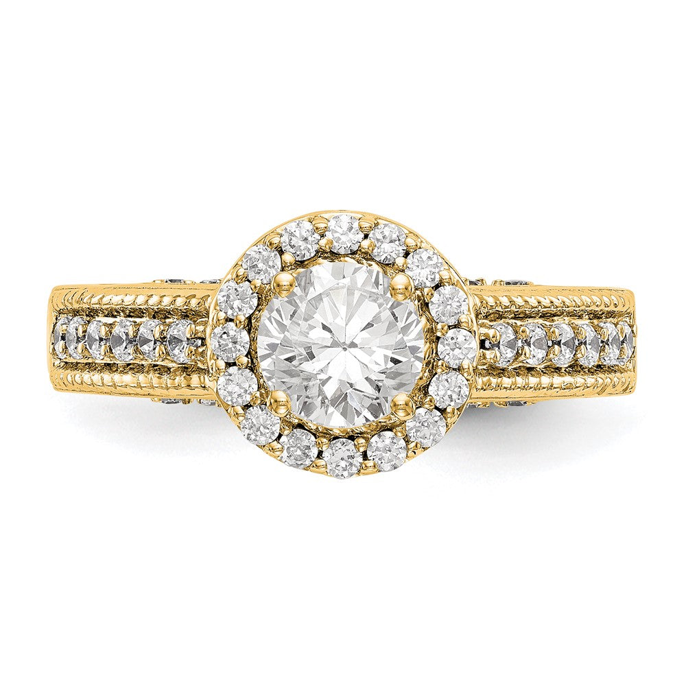 Exclusive 14K Gold Halo Semi-Mount Engagement Ring - 3/4 Carat Center, Stylish Value