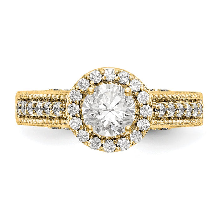 Exclusive 14K Gold Halo Semi-Mount Engagement Ring - 3/4 Carat Center, Stylish Value-4