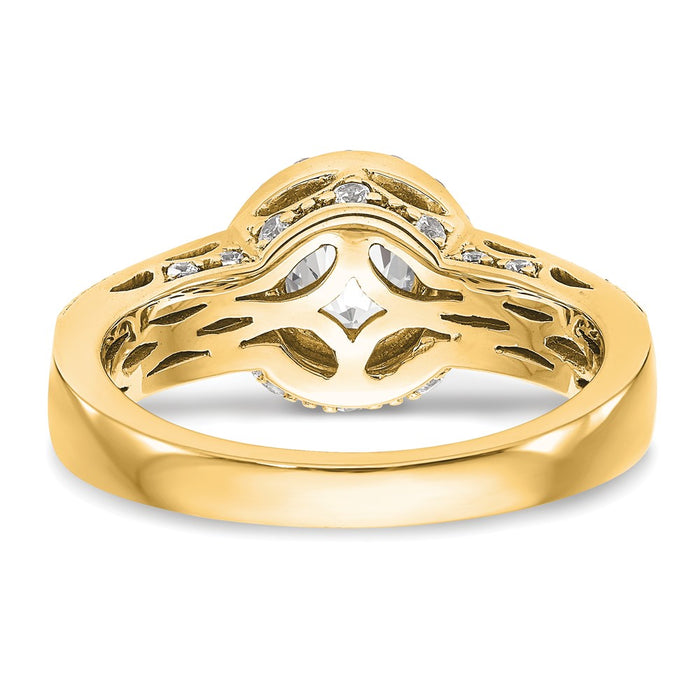 Exclusive 14K Gold Halo Semi-Mount Engagement Ring - 3/4 Carat Center, Stylish Value-5