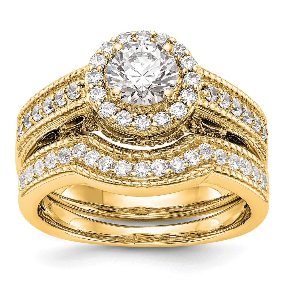 Exclusive 14K Gold Halo Semi-Mount Engagement Ring - 3/4 Carat Center, Stylish Value