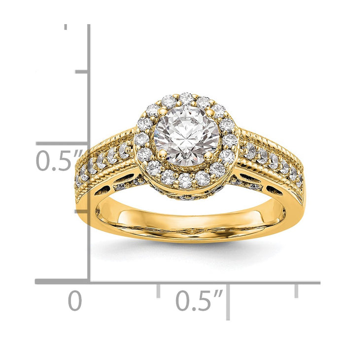 Exclusive 14K Gold Halo Semi-Mount Engagement Ring - 3/4 Carat Center, Stylish Value-8