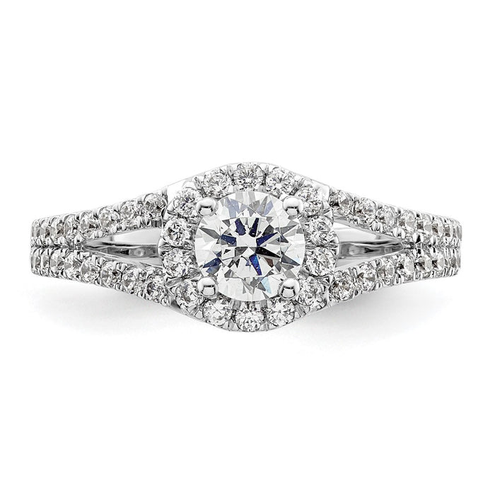 Buy Stylish 14K White Gold Semi-Mount Engagement Ring for 1/2 Carat Diamond-4