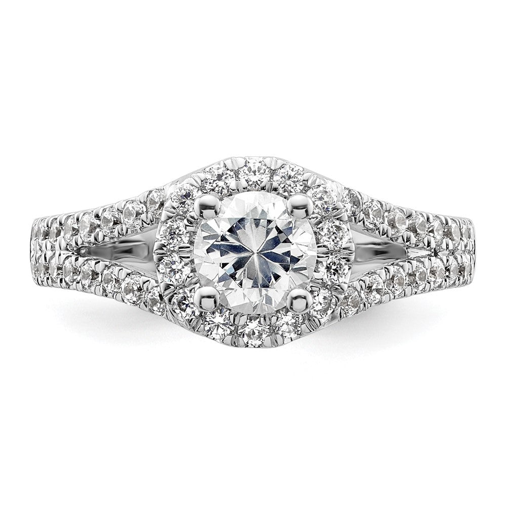 Exclusive 14K White Gold Halo Engagement Ring for 3/4 Carat Center - Affordable Luxury!