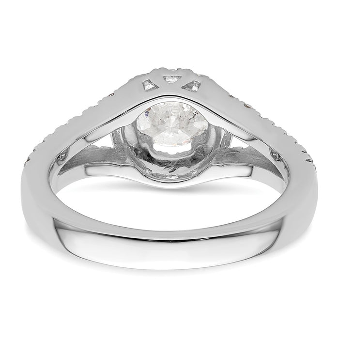 Exclusive 14K White Gold Halo Engagement Ring for 3/4 Carat Center - Affordable Luxury!-5