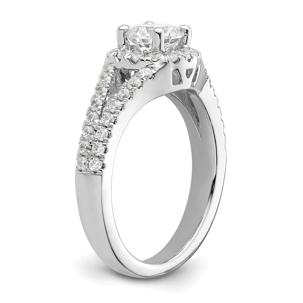 Exclusive 14K White Gold Halo Engagement Ring for 3/4 Carat Center - Affordable Luxury!