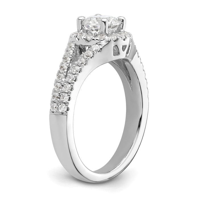 Exclusive 14K White Gold Halo Engagement Ring for 3/4 Carat Center - Affordable Luxury!-6