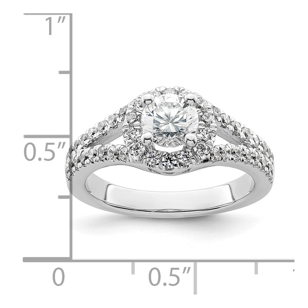 Exclusive 14K White Gold Halo Engagement Ring for 3/4 Carat Center - Affordable Luxury!