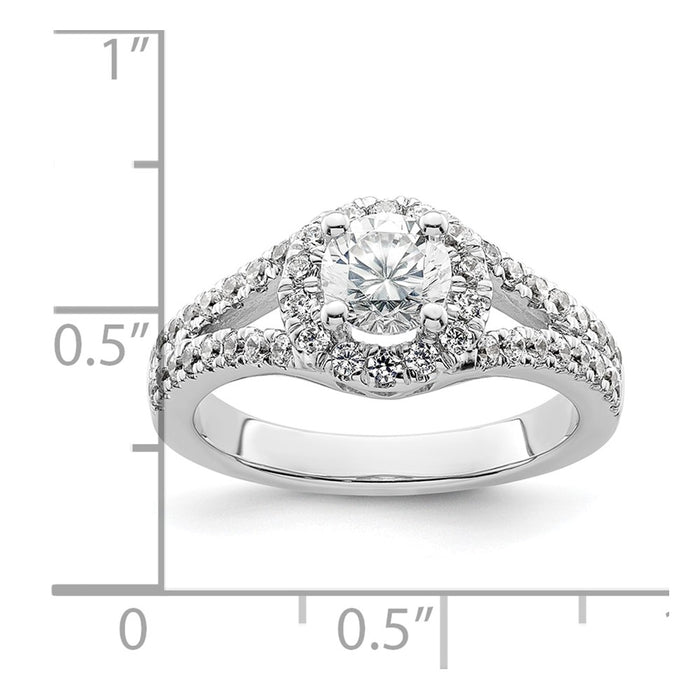 Exclusive 14K White Gold Halo Engagement Ring for 3/4 Carat Center - Affordable Luxury!-7