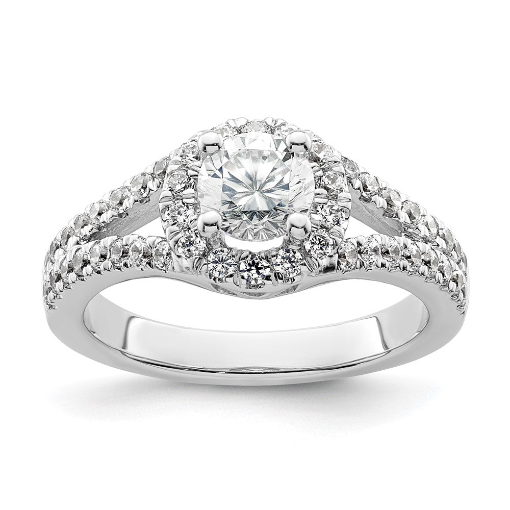 Exclusive 14K White Gold Halo Engagement Ring for 3/4 Carat Center - Affordable Luxury!
