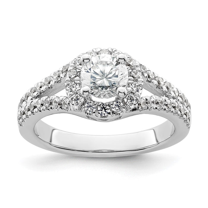 Exclusive 14K White Gold Halo Engagement Ring for 3/4 Carat Center - Affordable Luxury!-1