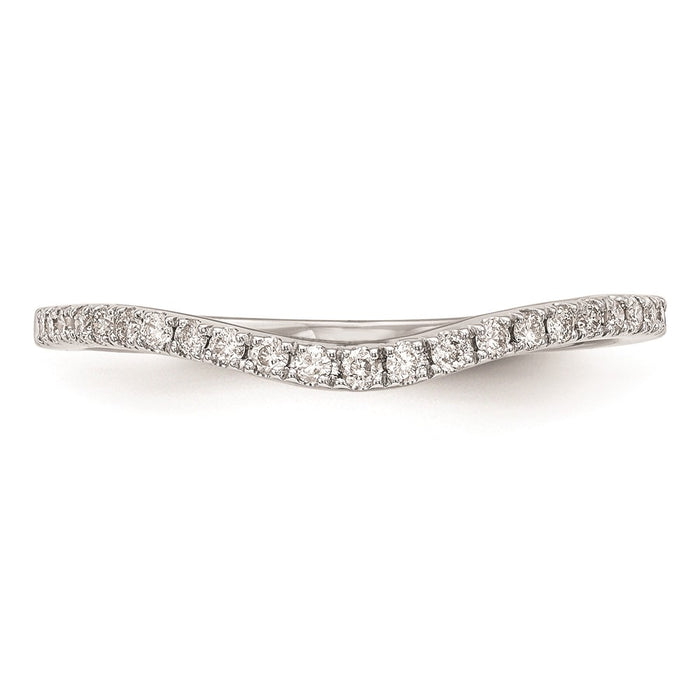 Exclusive 14K White Gold Curved Wedding Band Setting - Stylish & Affordable-4