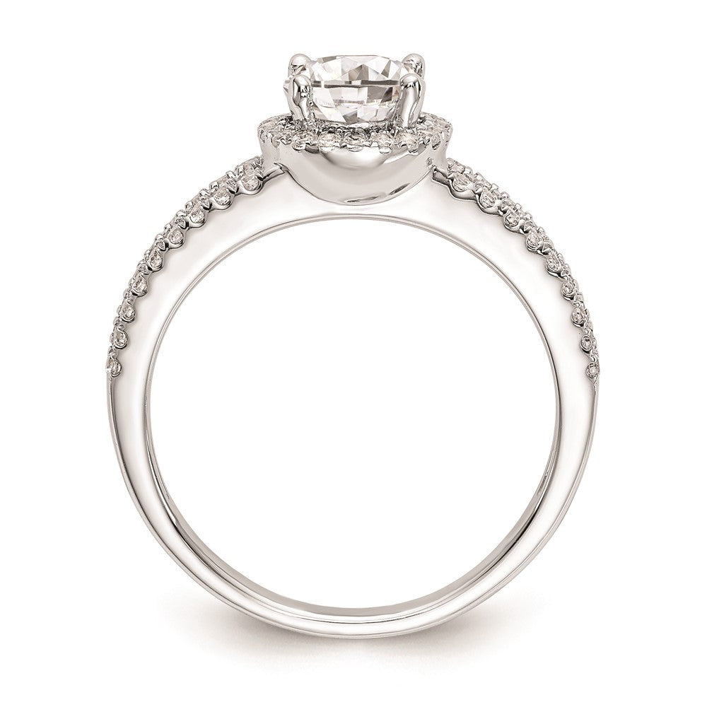 Designer 14K White Gold Round Halo Engagement Ring Setting - Stylish Value Offer