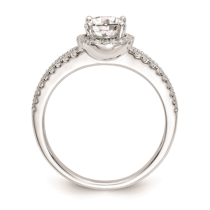 Designer 14K White Gold Round Halo Engagement Ring Setting - Stylish Value Offer-2