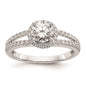 Designer 14K White Gold Round Halo Engagement Ring Setting - Stylish Value Offer-1