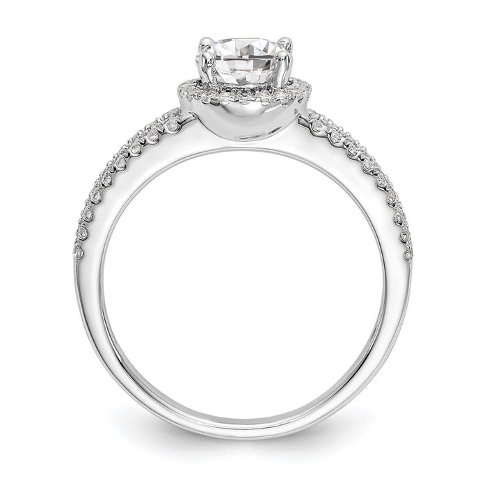 Buy 14K White Gold Halo Engagement Ring, 3/4 Carat Semi-Mount, Stylish Value-2