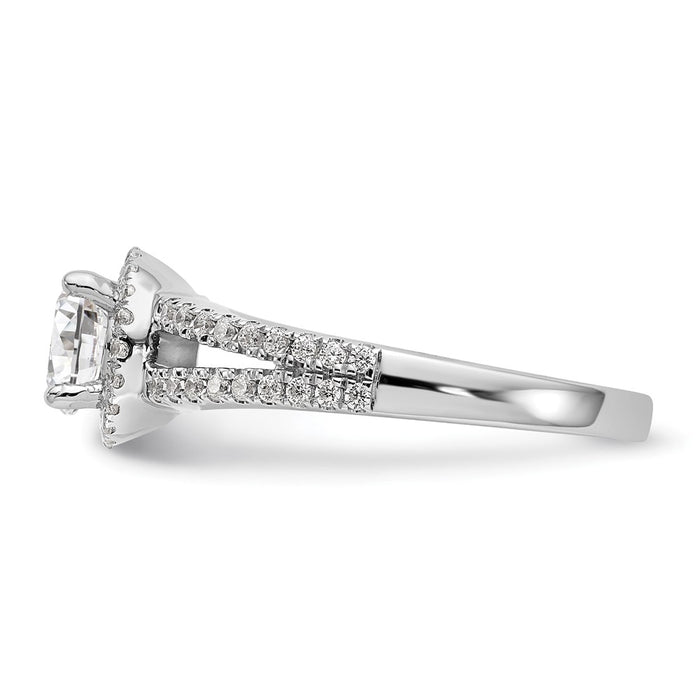 Buy 14K White Gold Halo Engagement Ring, 3/4 Carat Semi-Mount, Stylish Value-3