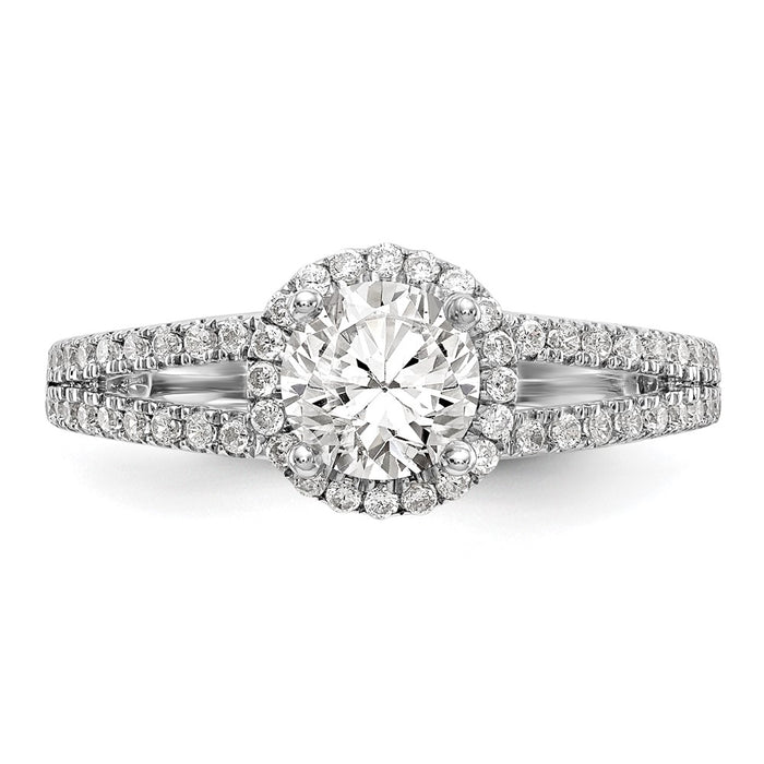 Buy 14K White Gold Halo Engagement Ring, 3/4 Carat Semi-Mount, Stylish Value-4