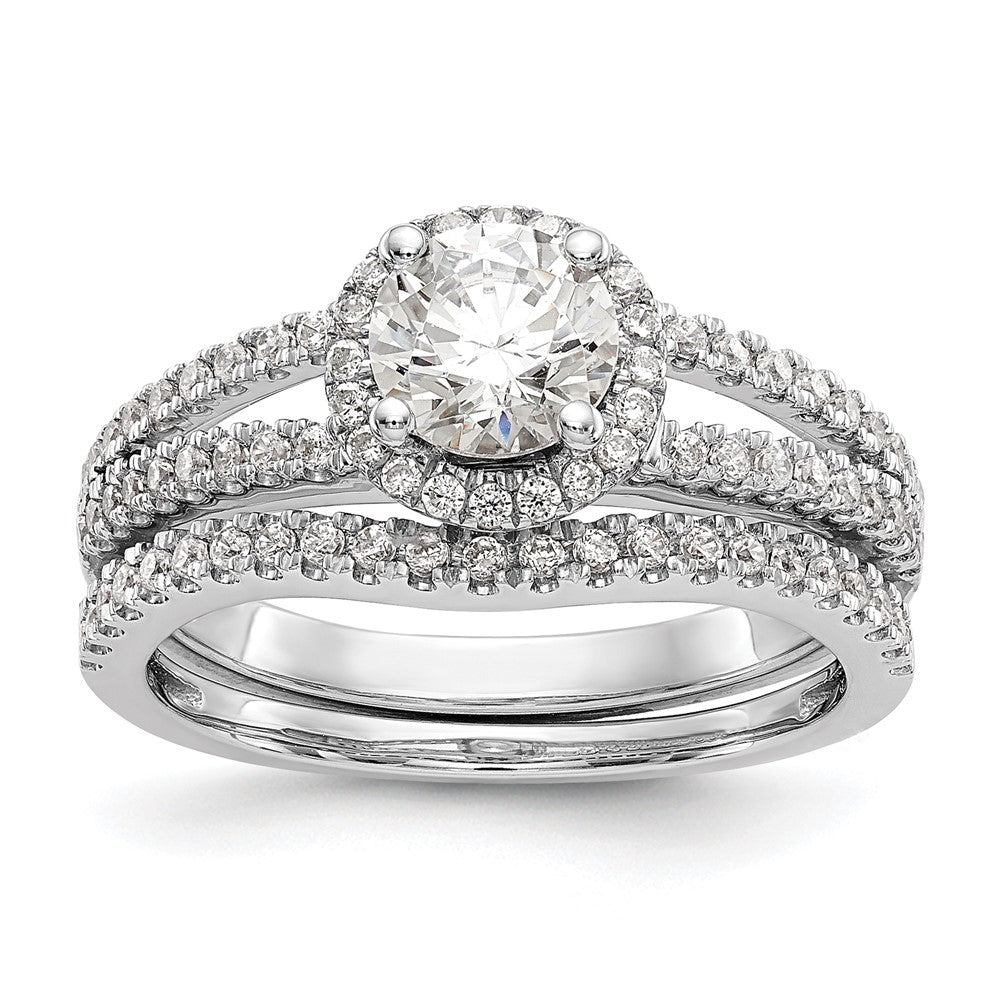 Buy 14K White Gold Halo Engagement Ring, 3/4 Carat Semi-Mount, Stylish Value