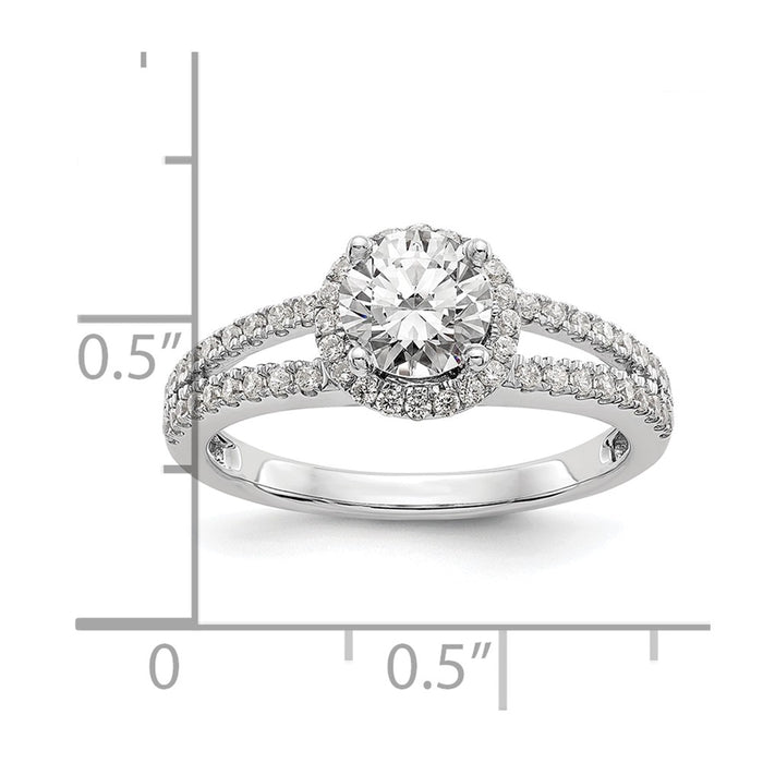 Buy 14K White Gold Halo Engagement Ring, 3/4 Carat Semi-Mount, Stylish Value-8