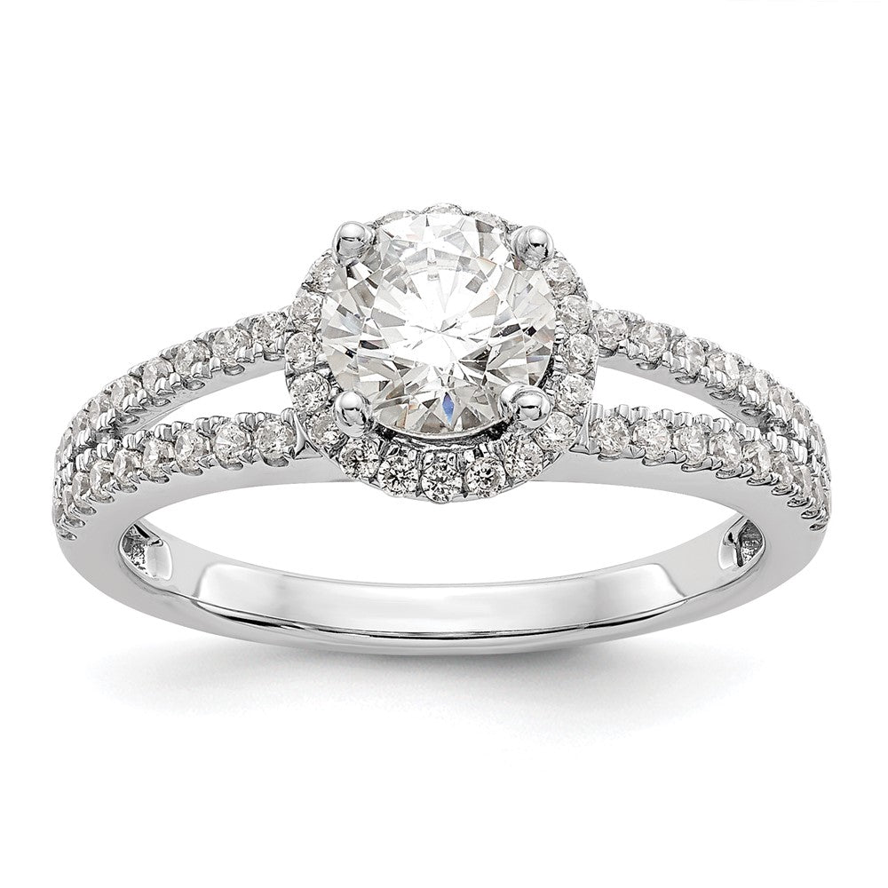 Buy 14K White Gold Halo Engagement Ring, 3/4 Carat Semi-Mount, Stylish Value