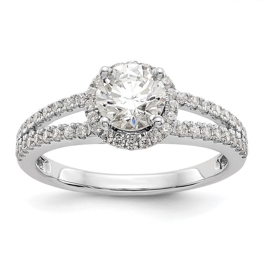 Buy 14K White Gold Halo Engagement Ring, 3/4 Carat Semi-Mount, Stylish Value