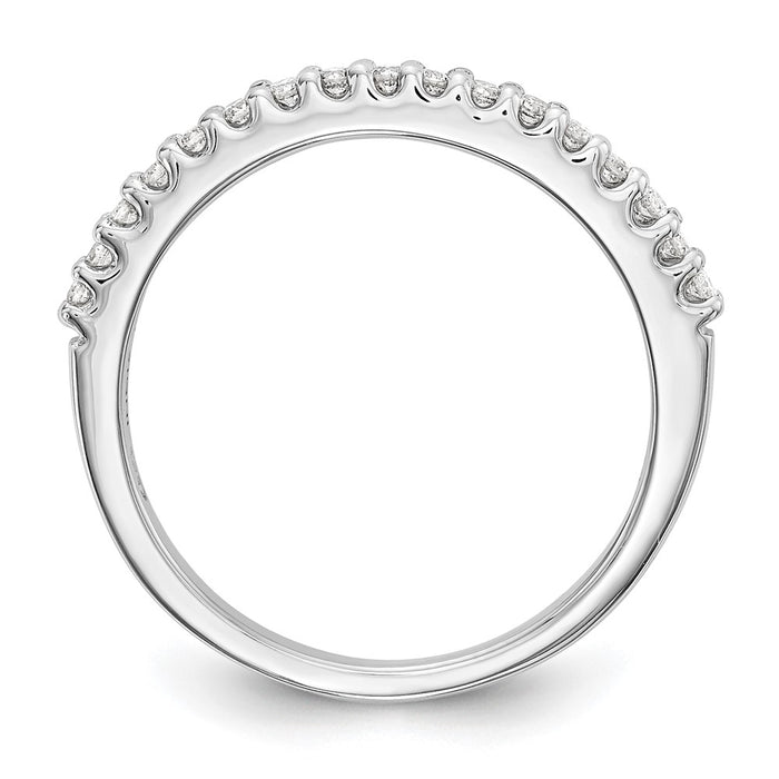 Buy 14K White Gold 1/5 Carat Diamond Wedding Band - Stylish Luxury Value Ring-2