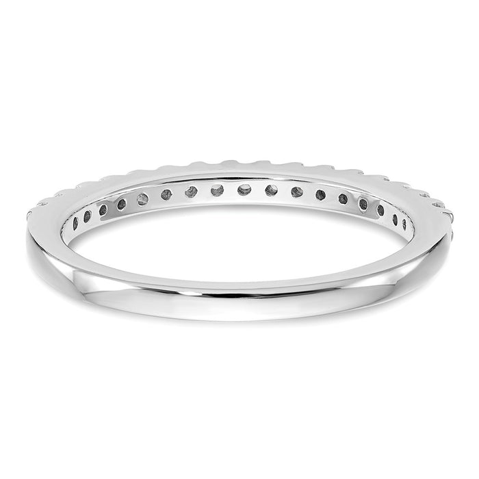 Buy 14K White Gold 1/5 Carat Diamond Wedding Band - Stylish Luxury Value Ring-5