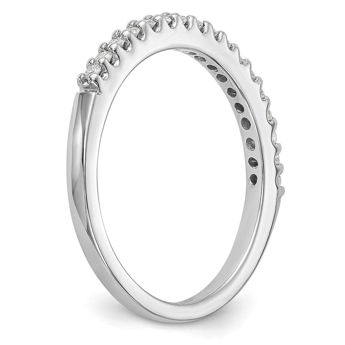 Buy 14K White Gold 1/5 Carat Diamond Wedding Band - Stylish Luxury Value Ring-6