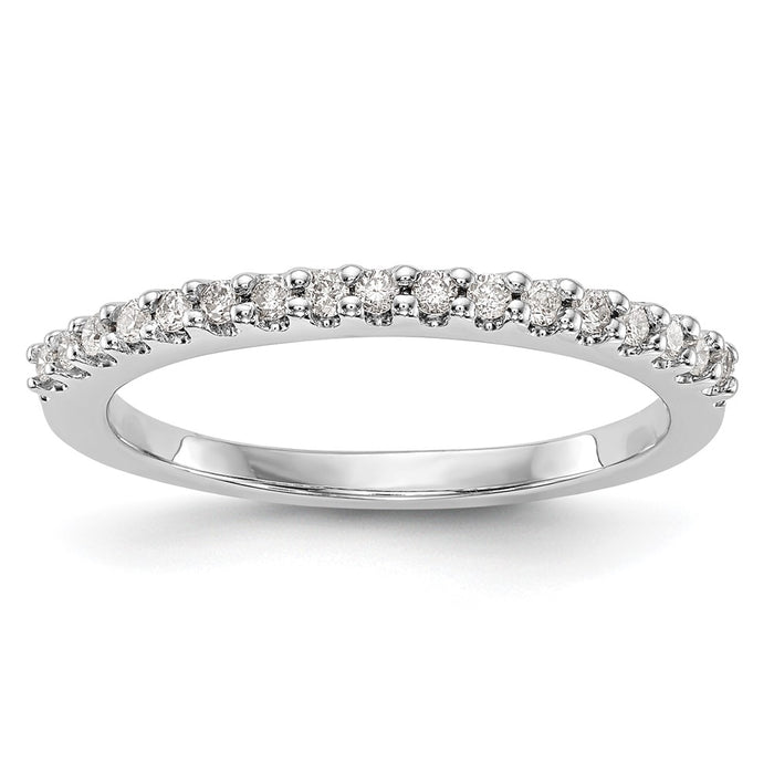 Buy 14K White Gold 1/5 Carat Diamond Wedding Band - Stylish Luxury Value Ring-1