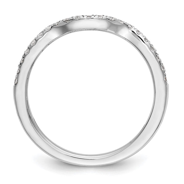14K White Gold Wedding Band - 1/4 Carat Diamond