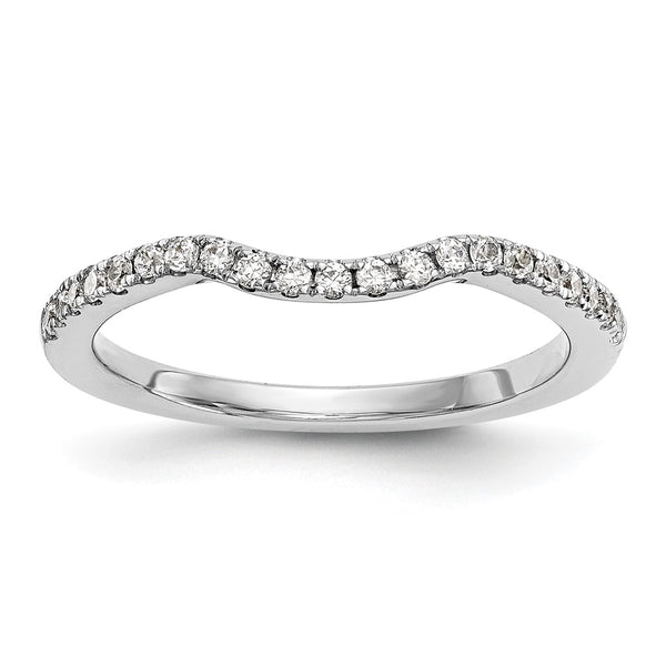 14K White Gold Wedding Band - 1/4 Carat Diamond