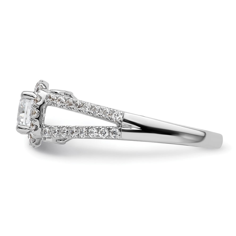 Buy Stylish 14K White Gold Halo Engagement Ring for 1/2 Carat Diamond, 5.1mm