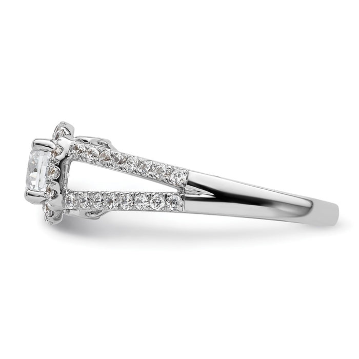 Buy Stylish 14K White Gold Halo Engagement Ring for 1/2 Carat Diamond, 5.1mm-3