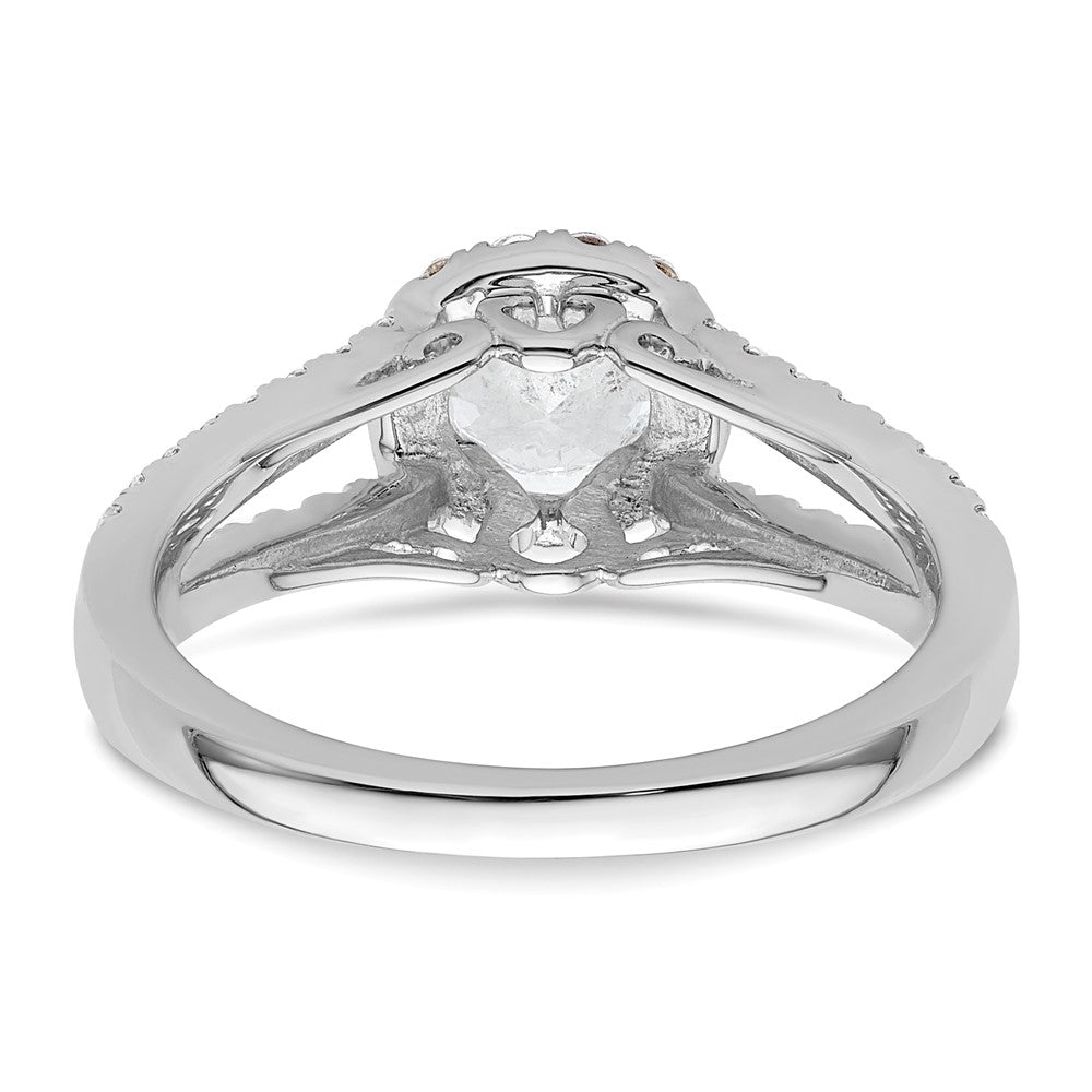 Buy Stylish 14K White Gold Halo Engagement Ring for 1/2 Carat Diamond, 5.1mm