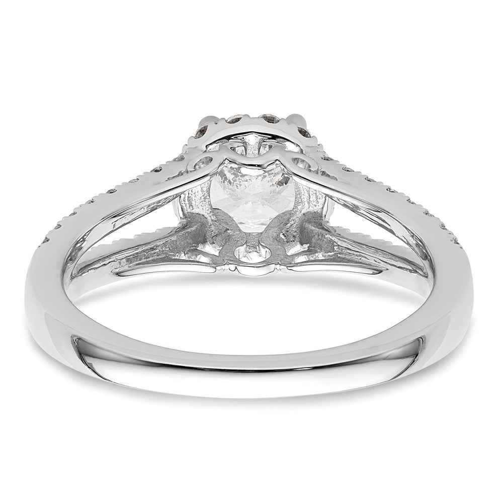 Buy Exclusive 14K White Gold Halo Engagement Ring for 3/4 Carat Center