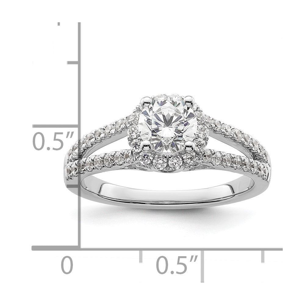 Buy Exclusive 14K White Gold Halo Engagement Ring for 3/4 Carat Center