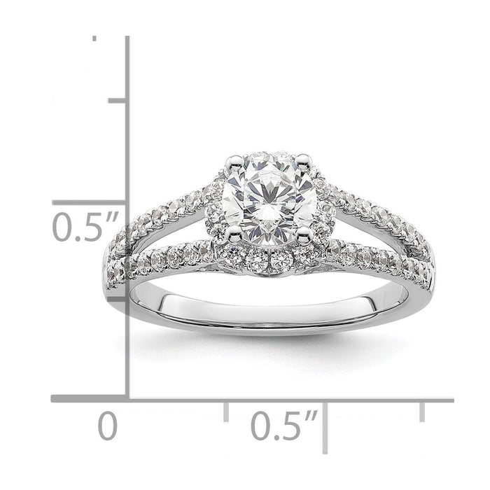 Buy Exclusive 14K White Gold Halo Engagement Ring for 3/4 Carat Center-7