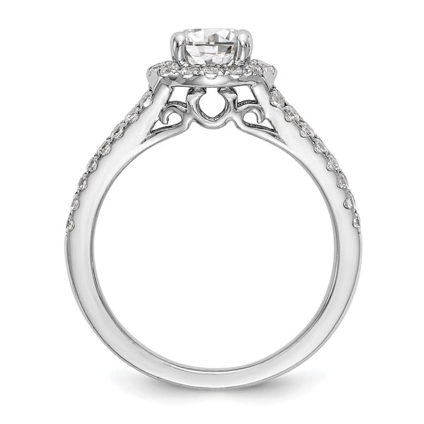 14K White Gold Halo Semi-Mount Engagement Ring for 1 Carat - Style GR1-1022746